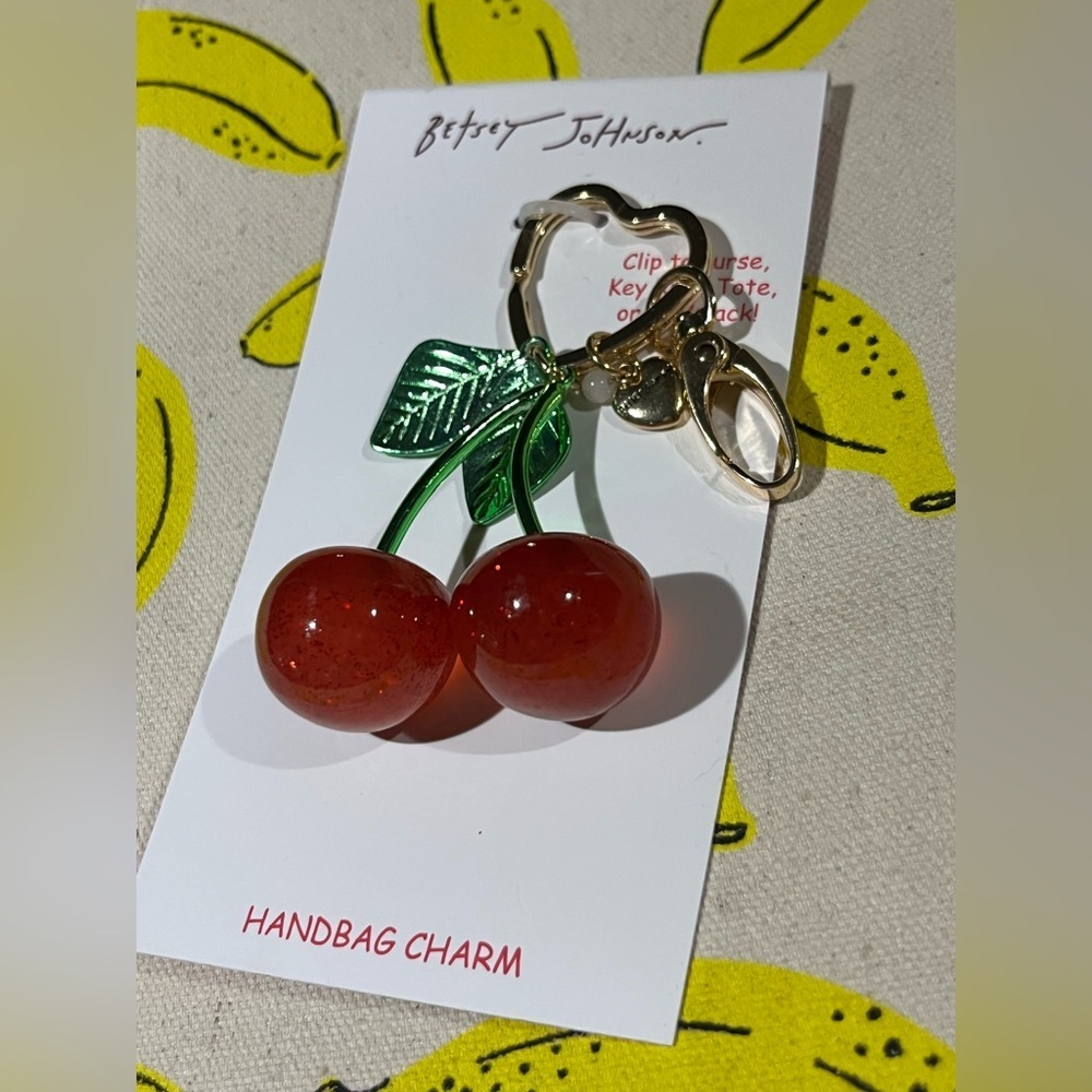 *NWT* Betsey Johnson Cherry Handbag Charm - Picture 5 of 6